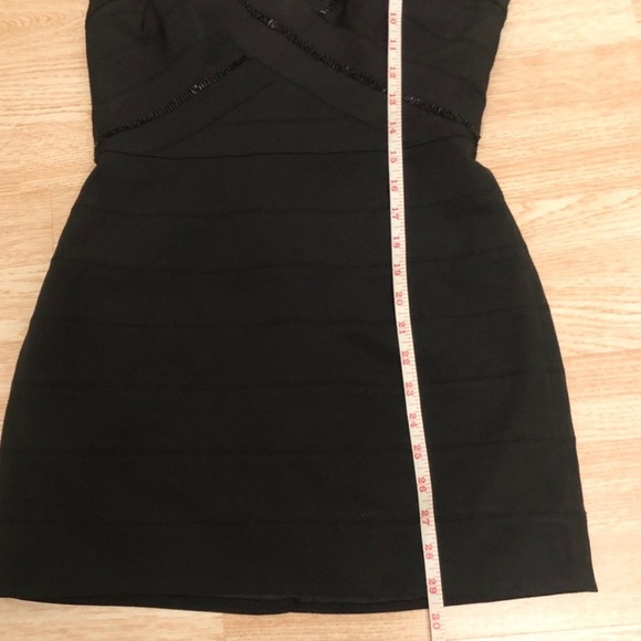 Aidan Mattox black mini dress with black sequin embellishment. Size 8. - Picture 8 of 9